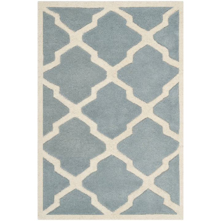 SAFAVIEH Chatham CHT735B Handmade Blue / Ivory Rug Image 1