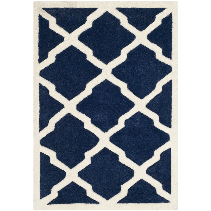 SAFAVIEH Chatham CHT735C Handmade Dark Blue / Ivory Rug Image 8