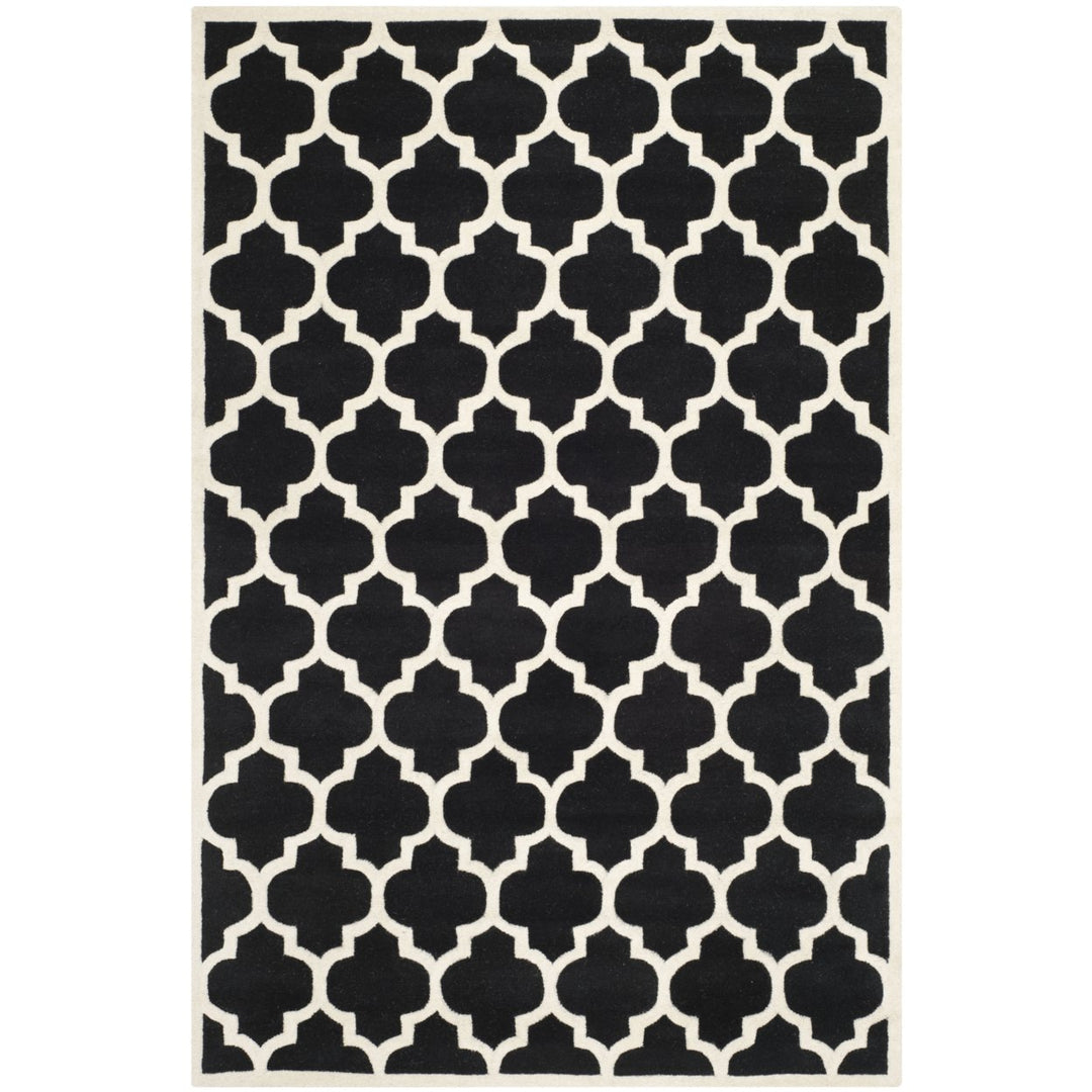 SAFAVIEH Chatham CHT734K Handmade Black / Ivory Rug Image 1