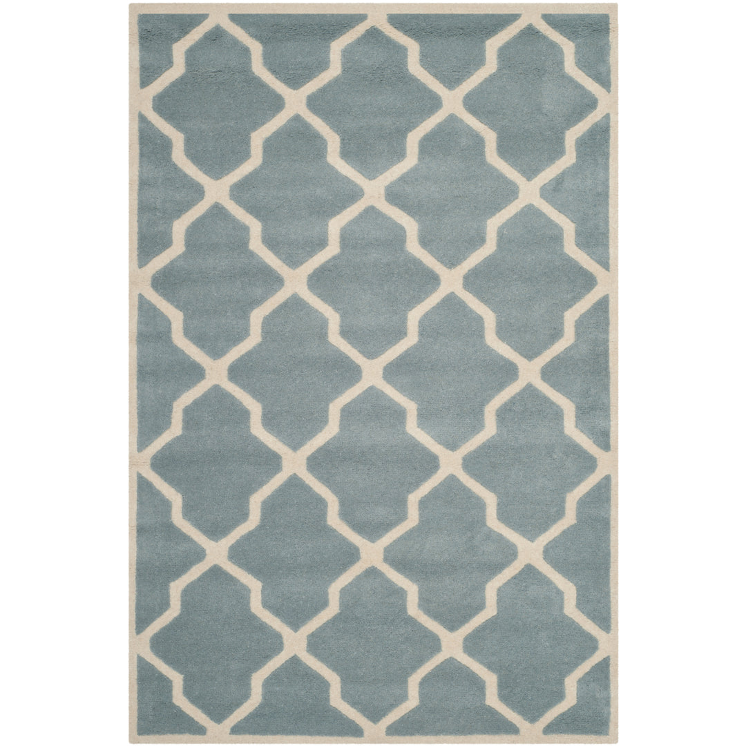 SAFAVIEH Chatham CHT735B Handmade Blue / Ivory Rug Image 9