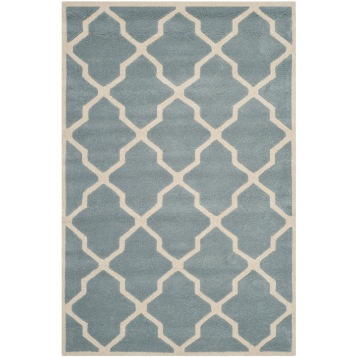 SAFAVIEH Chatham CHT735B Handmade Blue / Ivory Rug Image 9