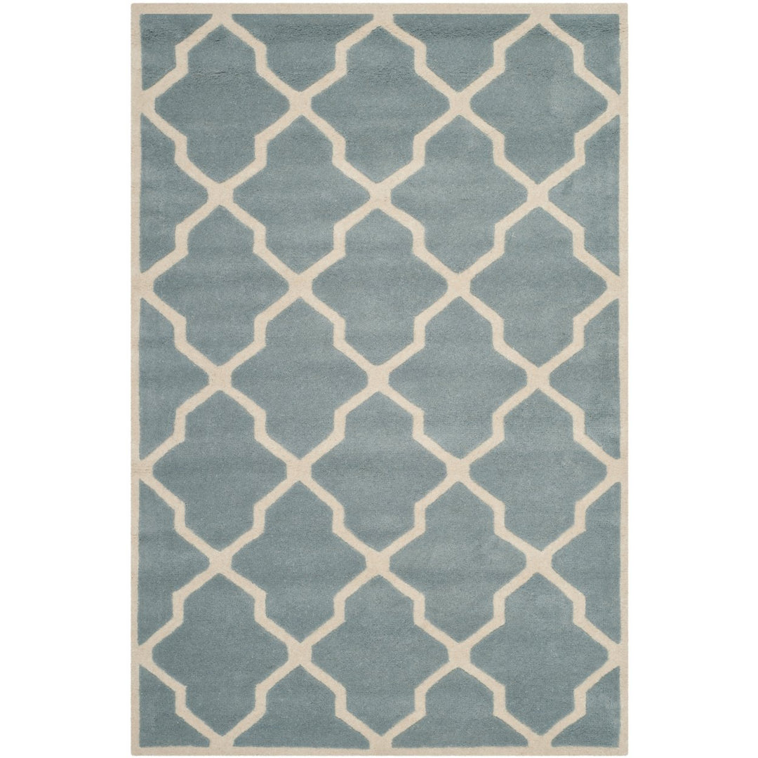 SAFAVIEH Chatham CHT735B Handmade Blue / Ivory Rug Image 1