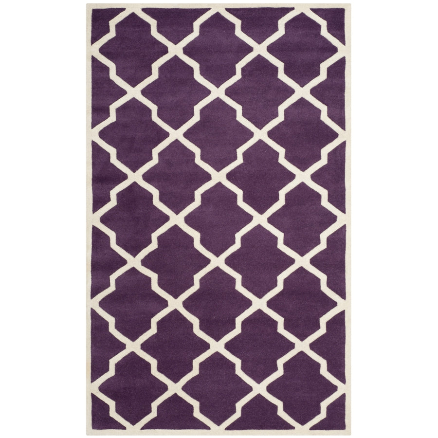 SAFAVIEH Chatham CHT735F Handmade Purple / Ivory Rug Image 1