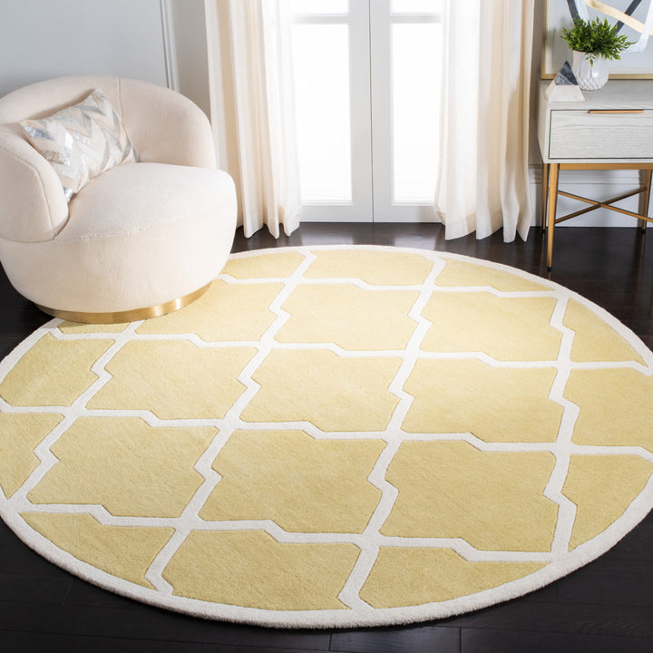 SAFAVIEH Chatham CHT735L Handmade Light Gold / Ivory Rug Image 2