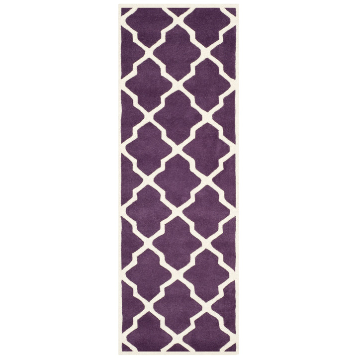 SAFAVIEH Chatham CHT735F Handmade Purple / Ivory Rug Image 5