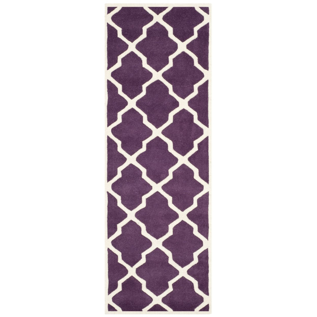 SAFAVIEH Chatham CHT735F Handmade Purple / Ivory Rug Image 1