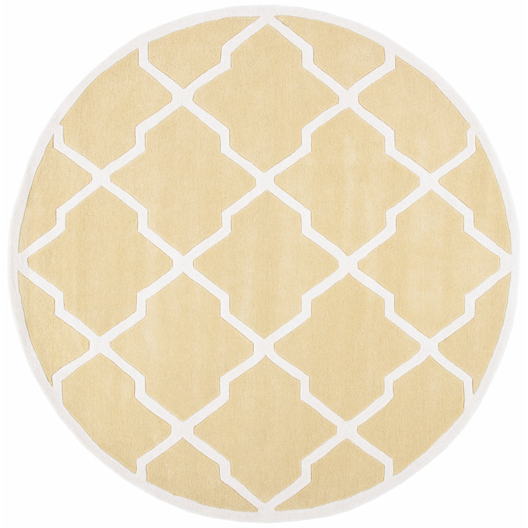 SAFAVIEH Chatham CHT735L Handmade Light Gold / Ivory Rug Image 4