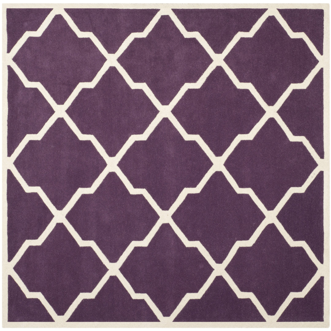 SAFAVIEH Chatham CHT735F Handmade Purple / Ivory Rug Image 6