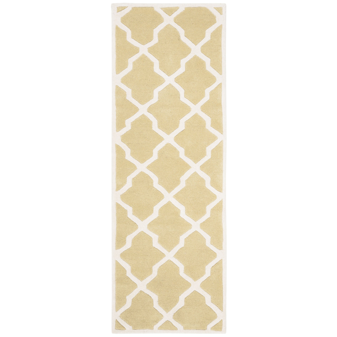 SAFAVIEH Chatham CHT735L Handmade Light Gold / Ivory Rug Image 5