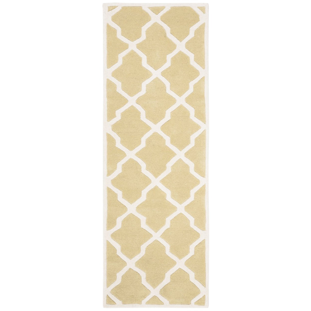 SAFAVIEH Chatham CHT735L Handmade Light Gold / Ivory Rug Image 1