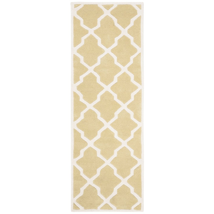 SAFAVIEH Chatham CHT735L Handmade Light Gold / Ivory Rug Image 1