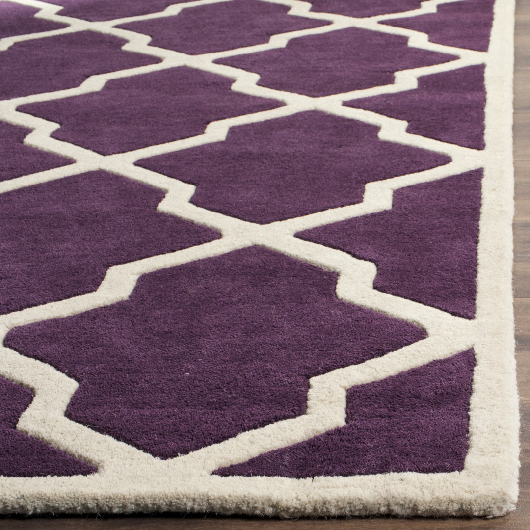 SAFAVIEH Chatham CHT735F Handmade Purple / Ivory Rug Image 7