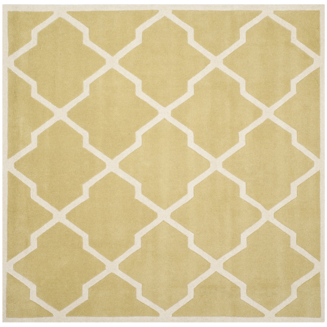 SAFAVIEH Chatham CHT735L Handmade Light Gold / Ivory Rug Image 6