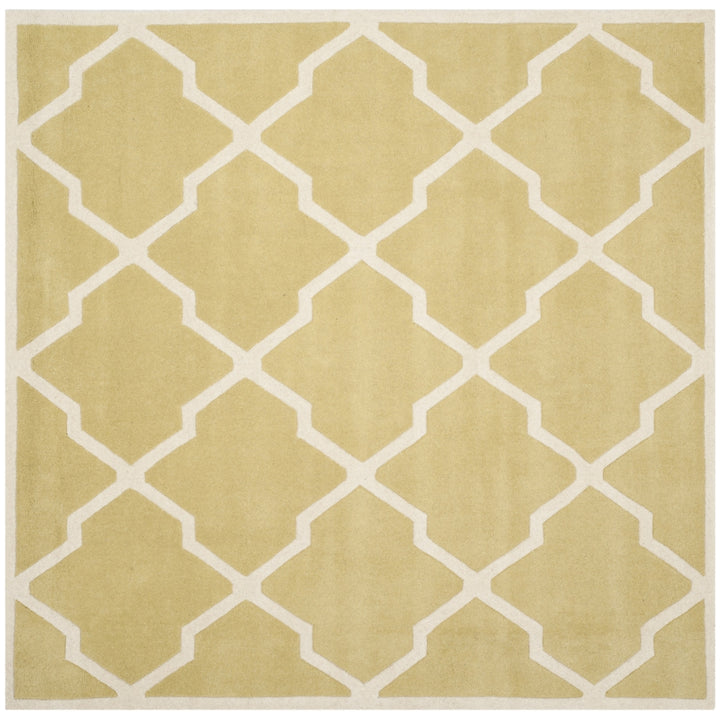 SAFAVIEH Chatham CHT735L Handmade Light Gold / Ivory Rug Image 6