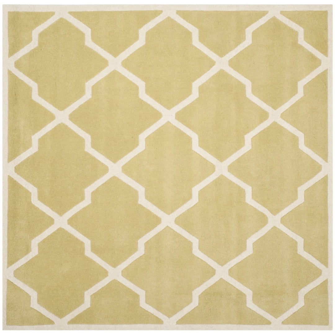 SAFAVIEH Chatham CHT735L Handmade Light Gold / Ivory Rug Image 1