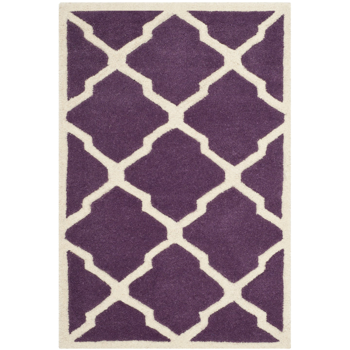 SAFAVIEH Chatham CHT735F Handmade Purple / Ivory Rug Image 8