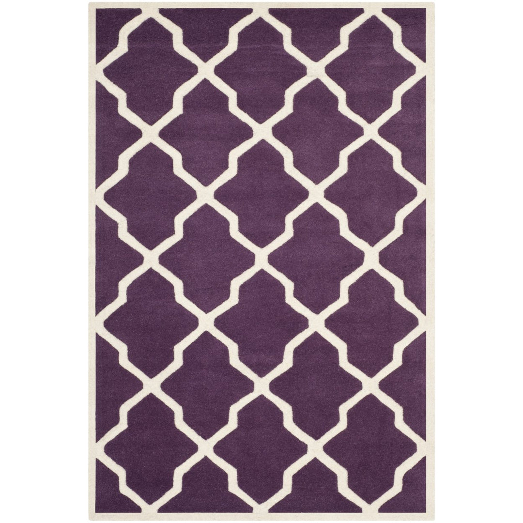 SAFAVIEH Chatham CHT735F Handmade Purple / Ivory Rug Image 9