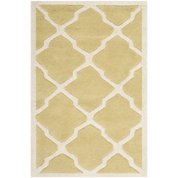 SAFAVIEH Chatham CHT735L Handmade Light Gold / Ivory Rug Image 8