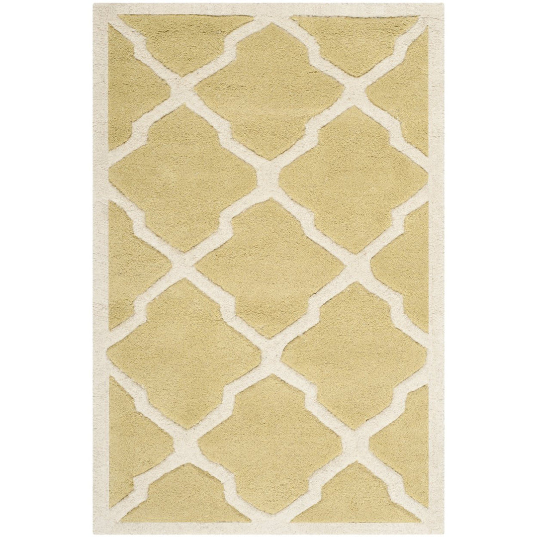 SAFAVIEH Chatham CHT735L Handmade Light Gold / Ivory Rug Image 1