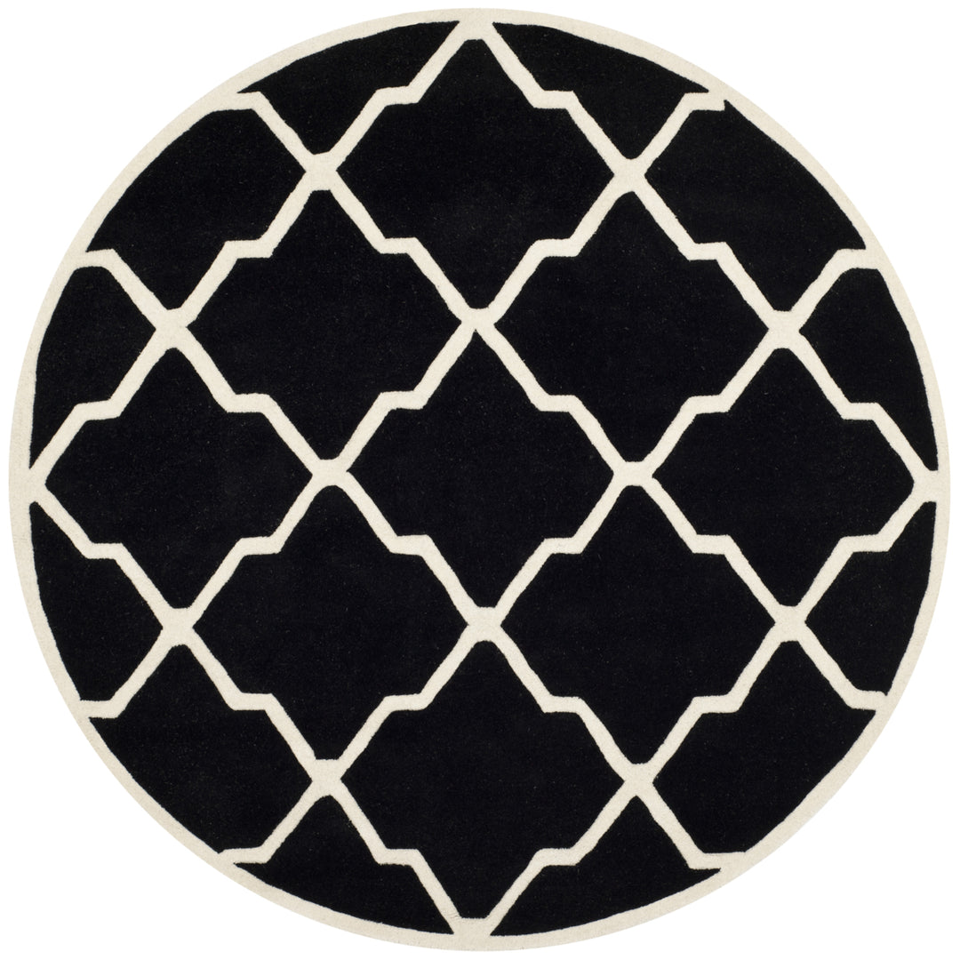 SAFAVIEH Chatham CHT735K Handmade Black / Ivory Rug Image 4