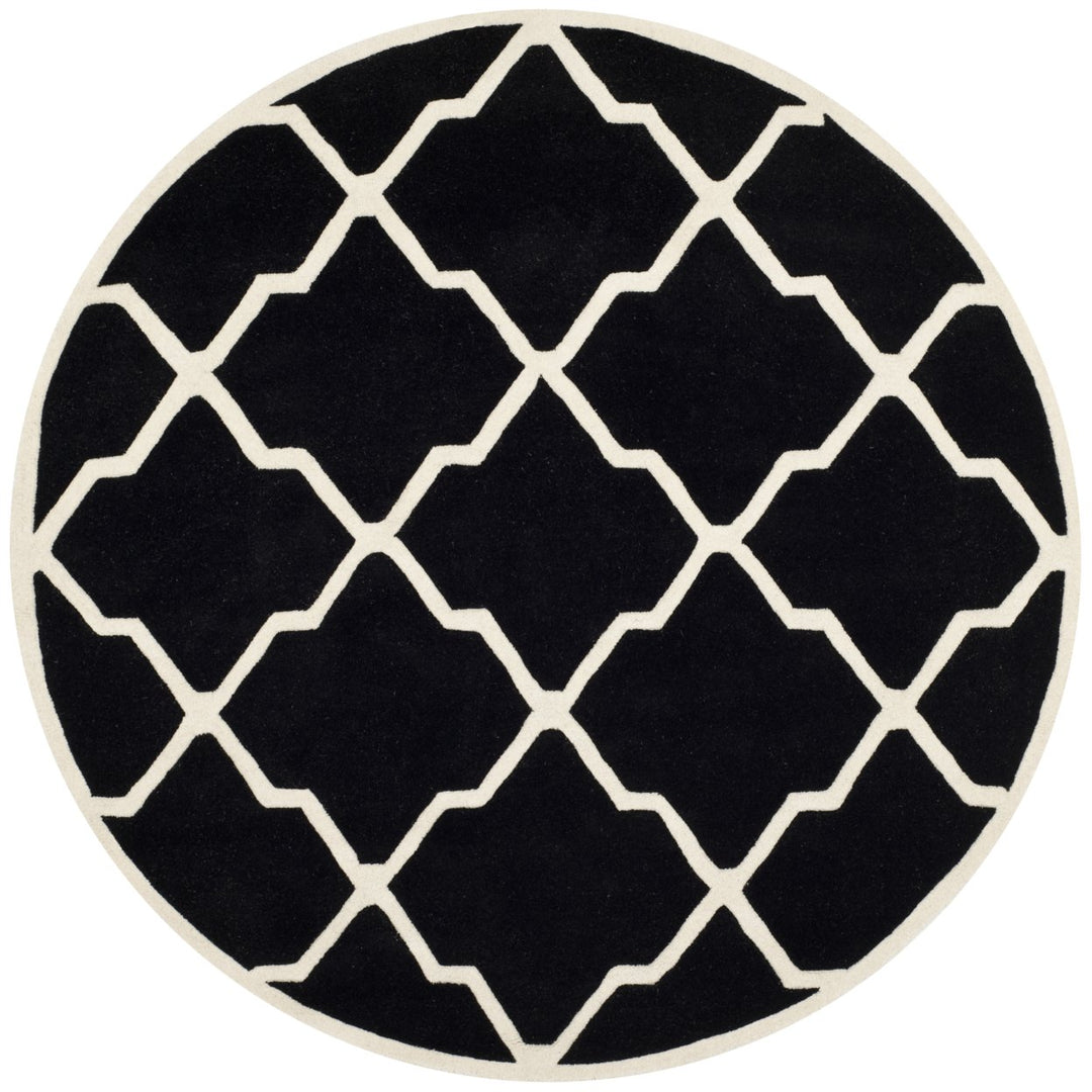 SAFAVIEH Chatham CHT735K Handmade Black / Ivory Rug Image 1