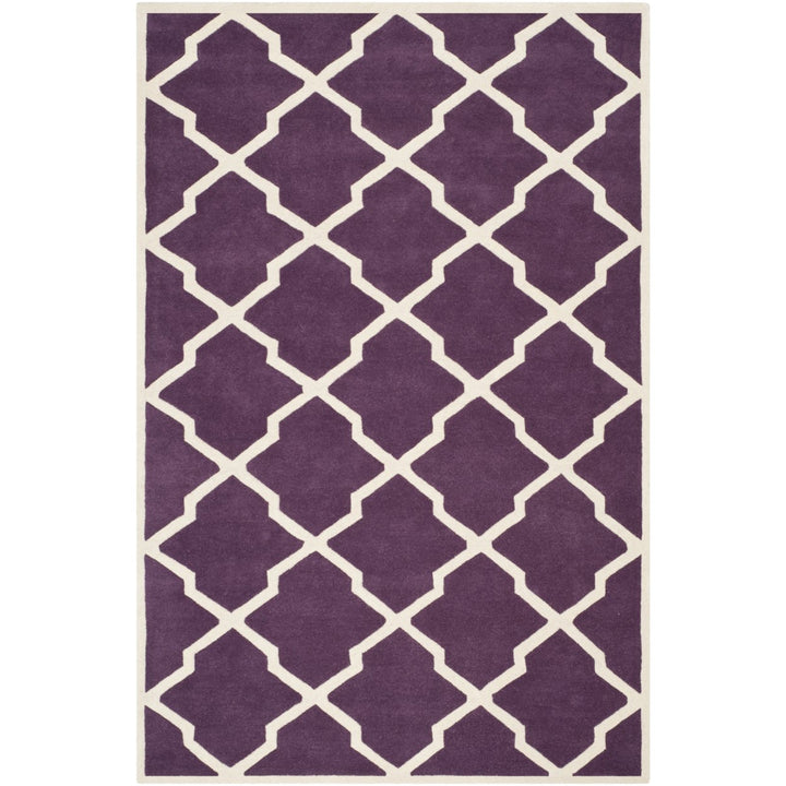 SAFAVIEH Chatham CHT735F Handmade Purple / Ivory Rug Image 1