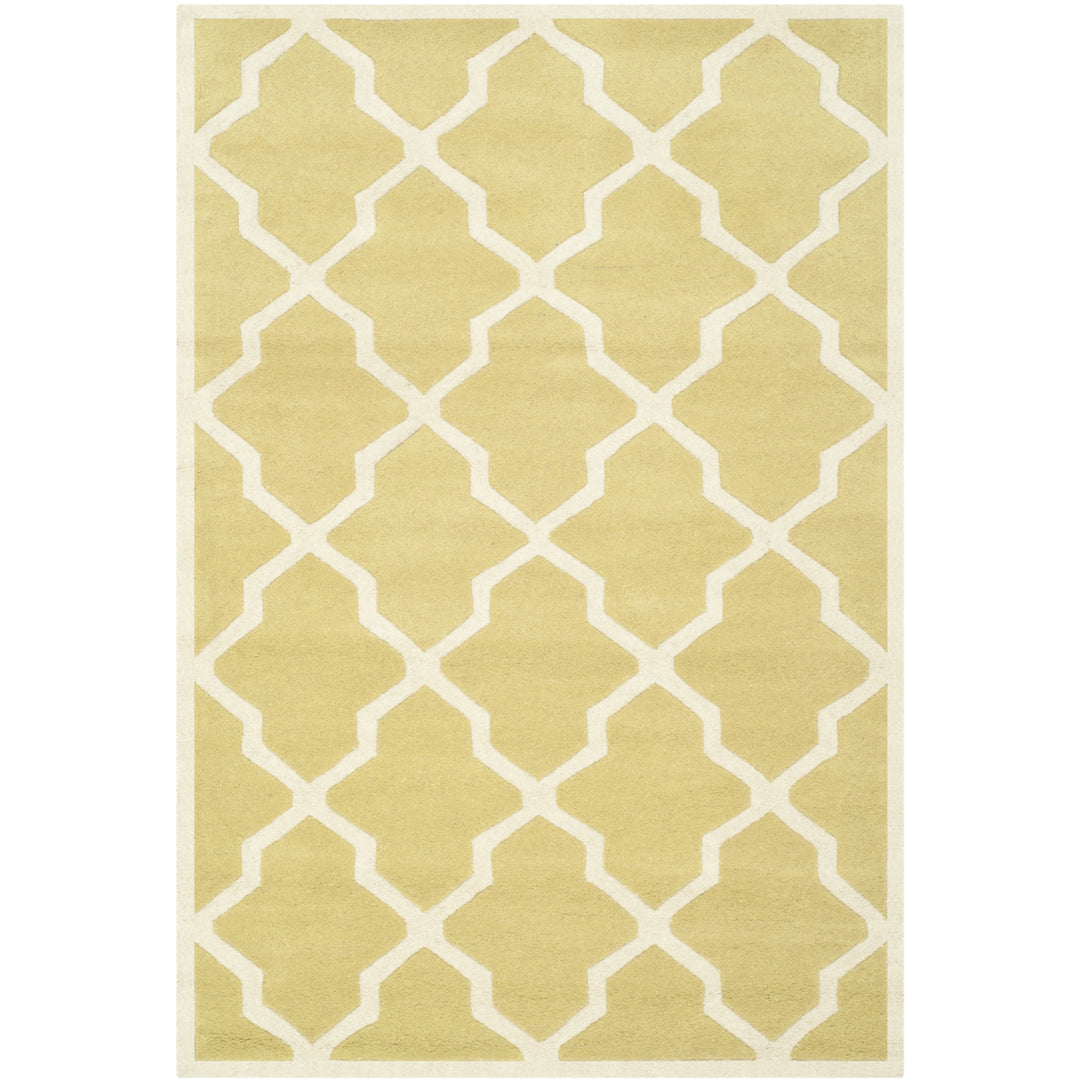 SAFAVIEH Chatham CHT735L Handmade Light Gold / Ivory Rug Image 9