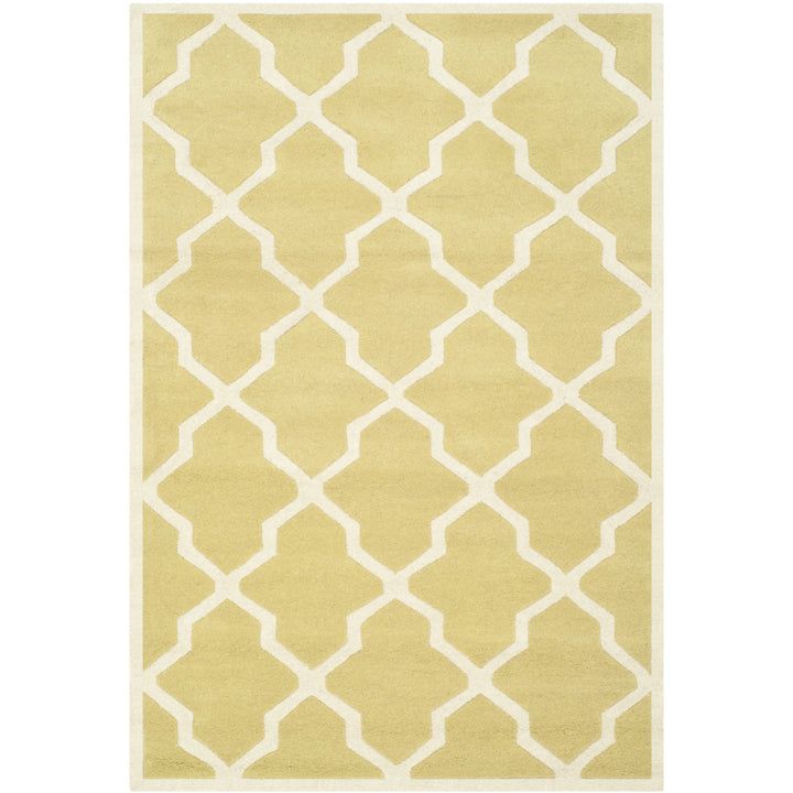 SAFAVIEH Chatham CHT735L Handmade Light Gold / Ivory Rug Image 9