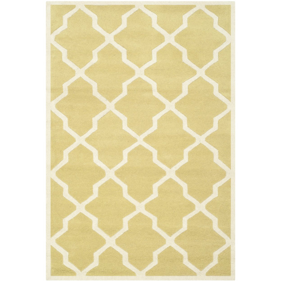 SAFAVIEH Chatham CHT735L Handmade Light Gold / Ivory Rug Image 1