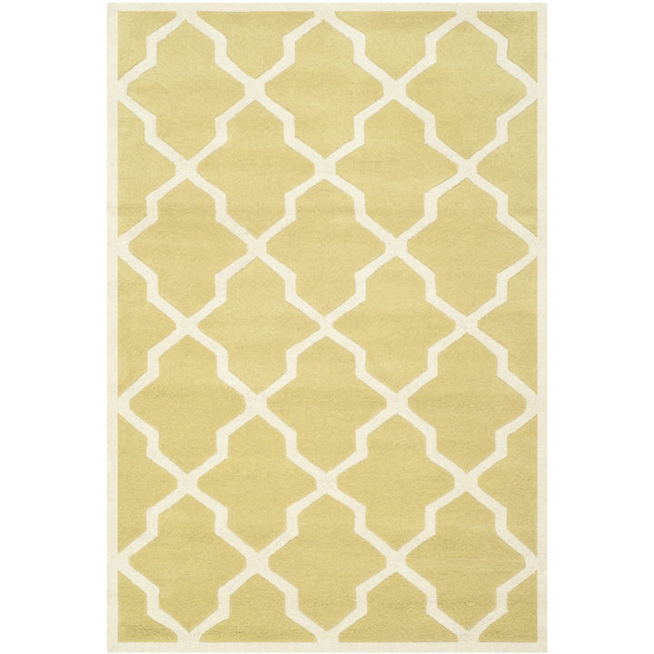 SAFAVIEH Chatham CHT735L Handmade Light Gold / Ivory Rug Image 1