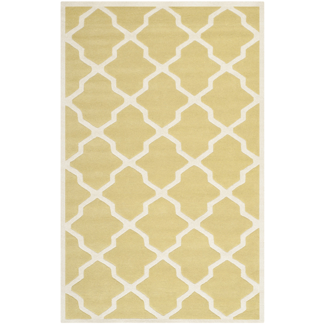 SAFAVIEH Chatham CHT735L Handmade Light Gold / Ivory Rug Image 10