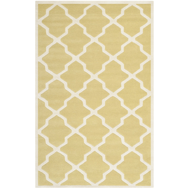 SAFAVIEH Chatham CHT735L Handmade Light Gold / Ivory Rug Image 10