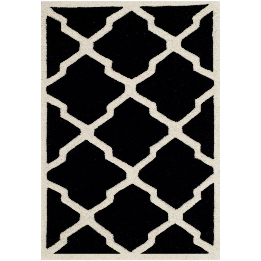 SAFAVIEH Chatham CHT735K Handmade Black / Ivory Rug Image 1