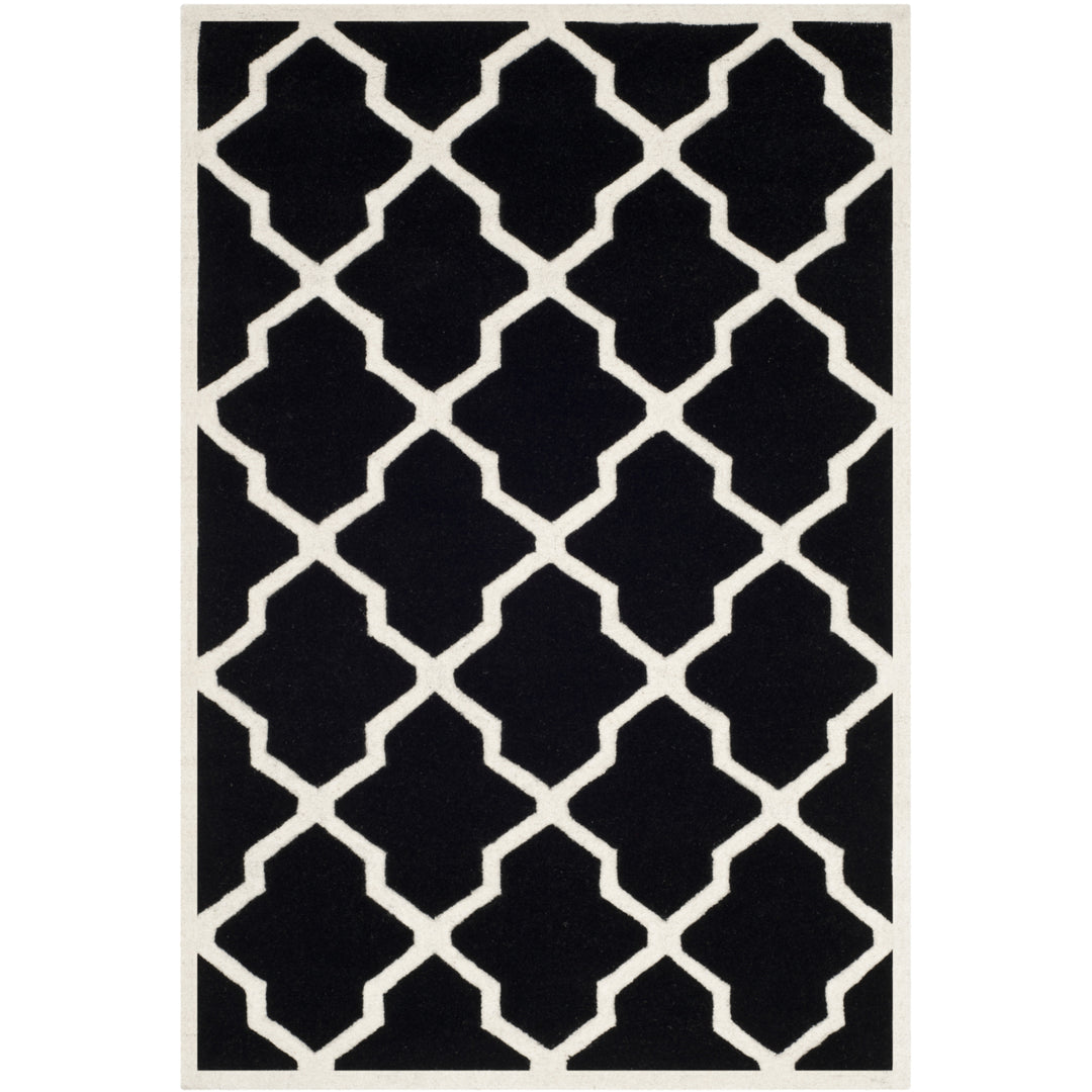 SAFAVIEH Chatham CHT735K Handmade Black / Ivory Rug Image 9