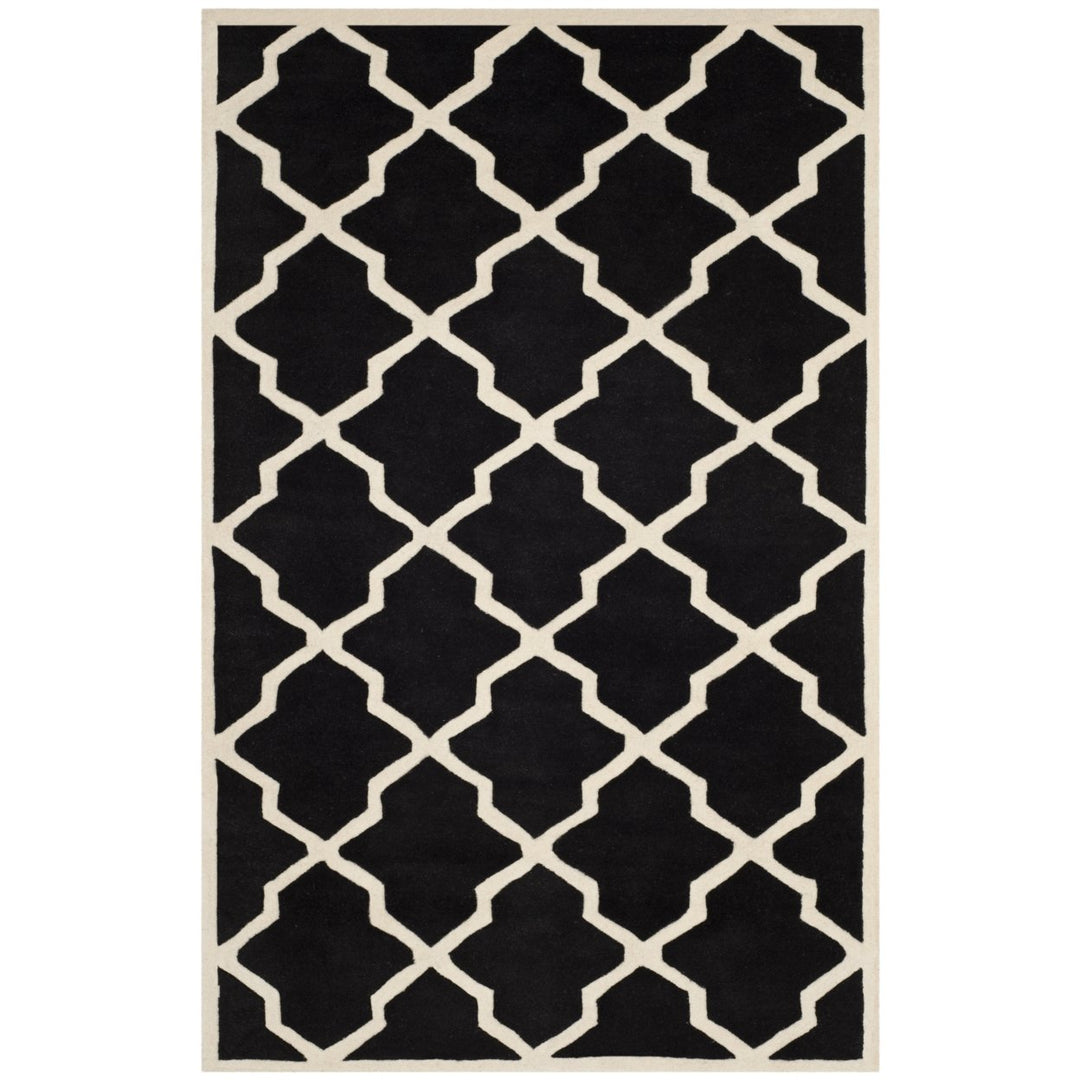 SAFAVIEH Chatham CHT735K Handmade Black / Ivory Rug Image 10