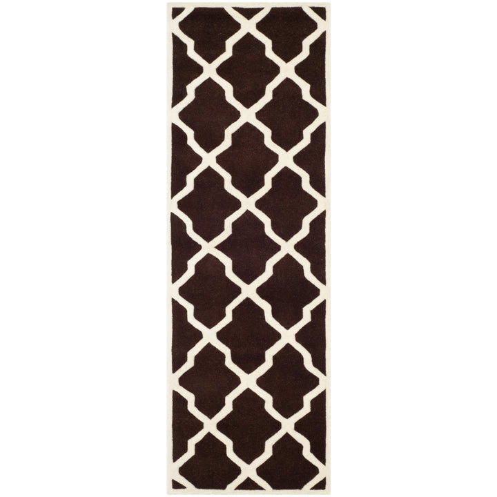 SAFAVIEH Chatham CHT735R Handmade Dark Brown / Ivory Rug Image 5