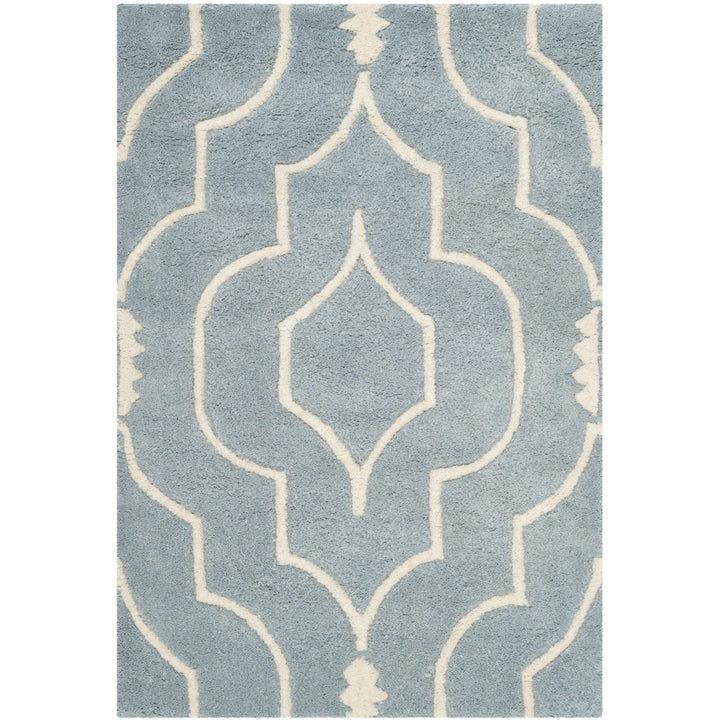 SAFAVIEH Chatham CHT736B Handmade Blue / Ivory Rug Image 8