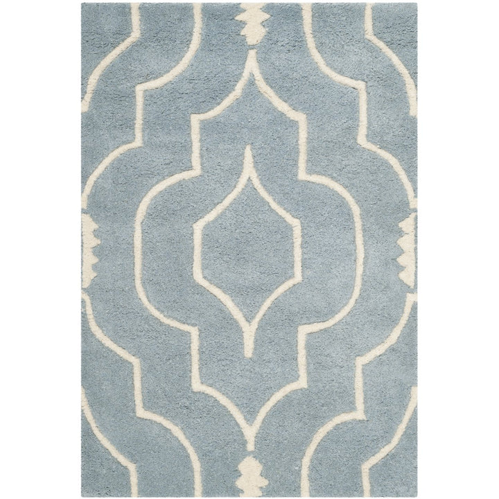 SAFAVIEH Chatham CHT736B Handmade Blue / Ivory Rug Image 1