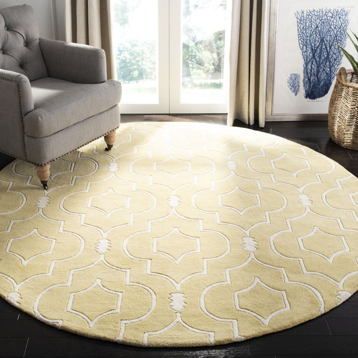 SAFAVIEH Chatham CHT736L Handmade Light Gold / Ivory Rug Image 2