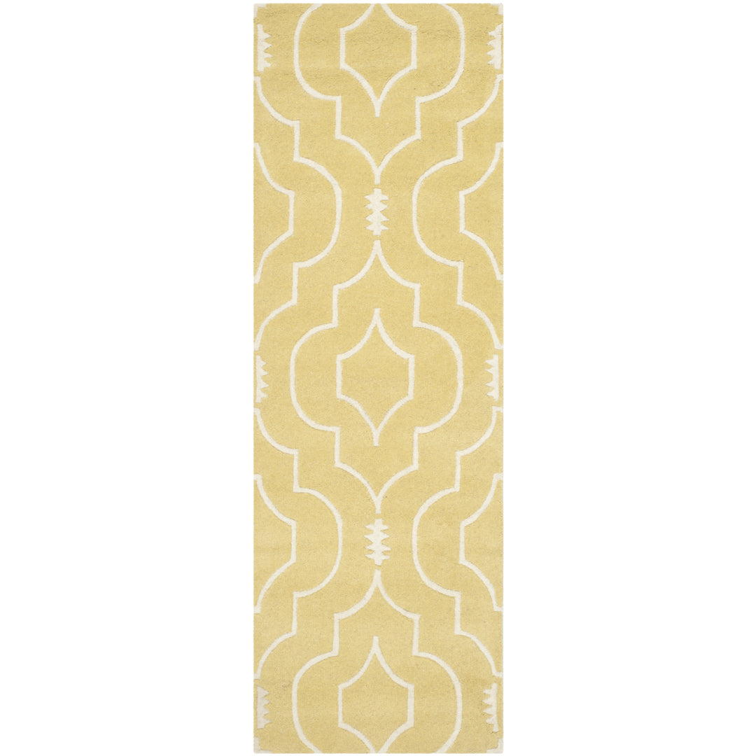 SAFAVIEH Chatham CHT736L Handmade Light Gold / Ivory Rug Image 4