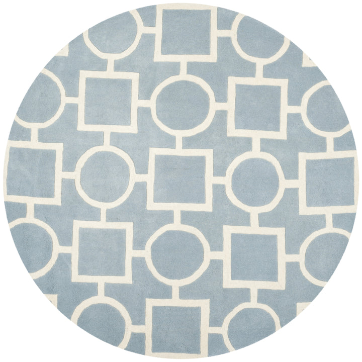 SAFAVIEH Chatham CHT737B Handmade Blue / Ivory Rug Image 4