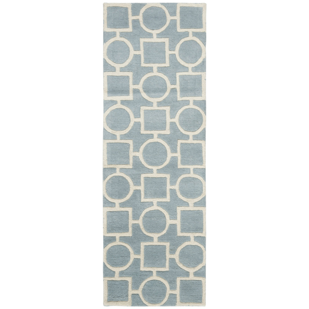 SAFAVIEH Chatham CHT737B Handmade Blue / Ivory Rug Image 5