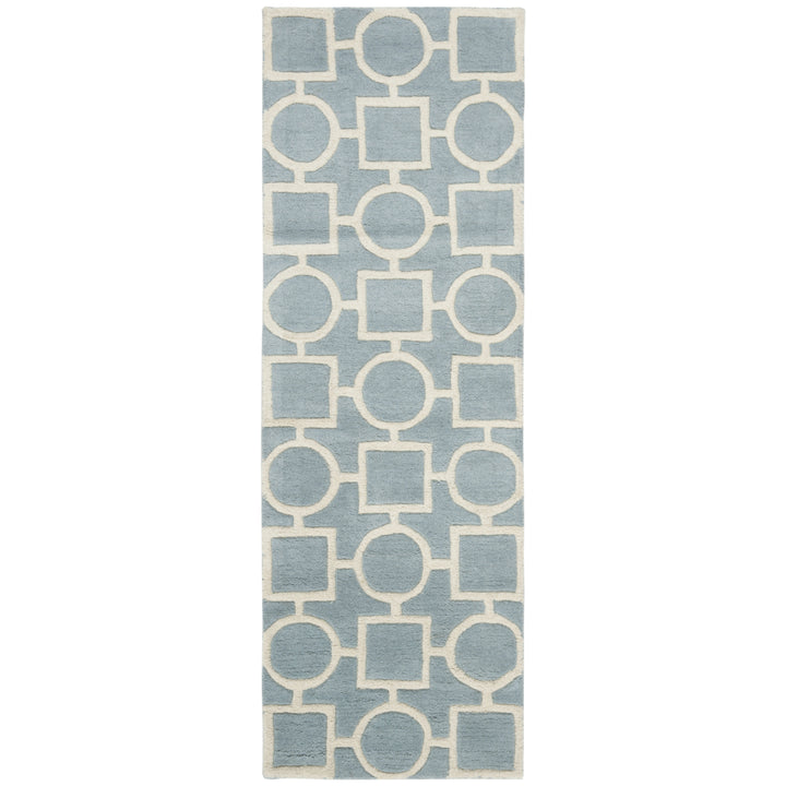 SAFAVIEH Chatham CHT737B Handmade Blue / Ivory Rug Image 5