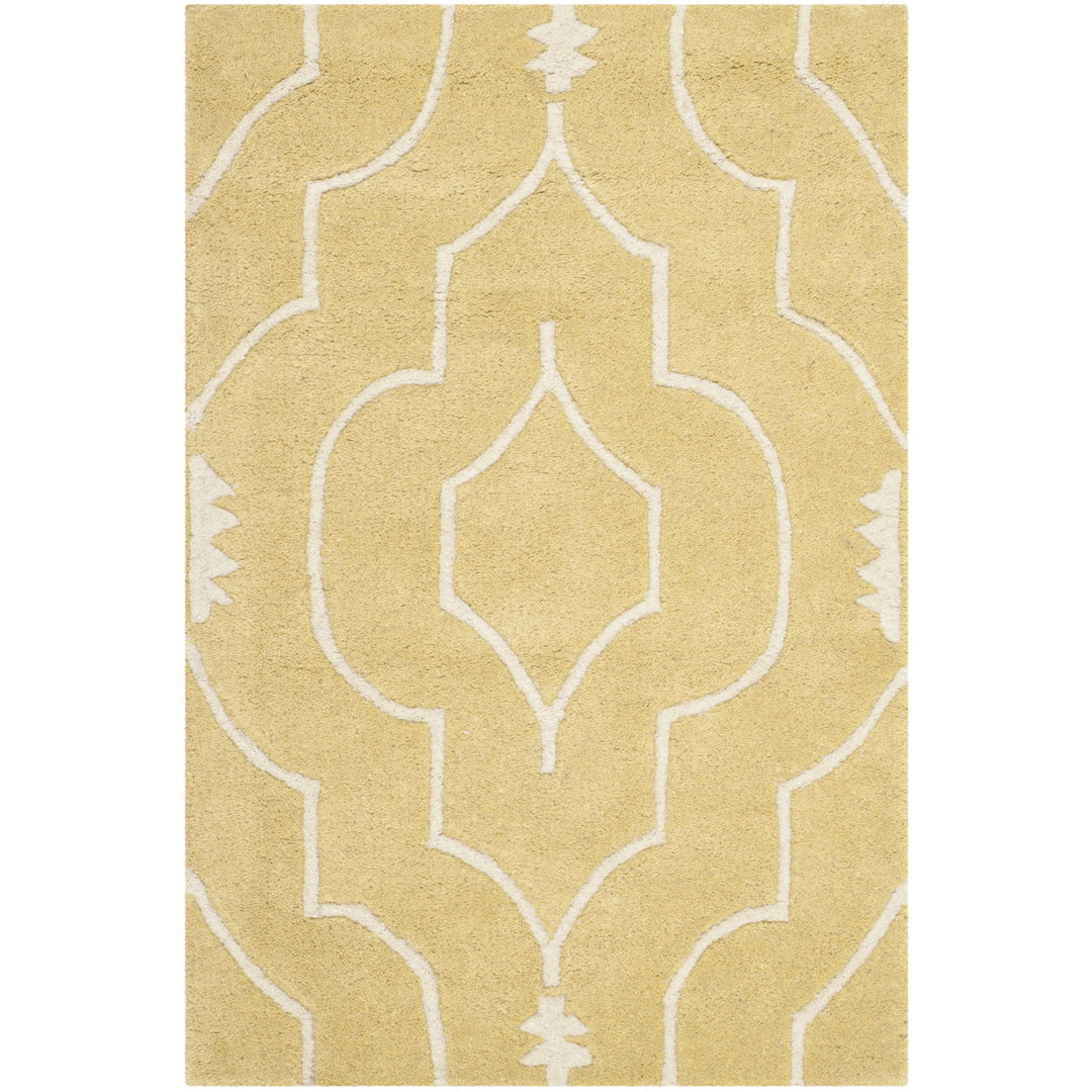 SAFAVIEH Chatham CHT736L Handmade Light Gold / Ivory Rug Image 9