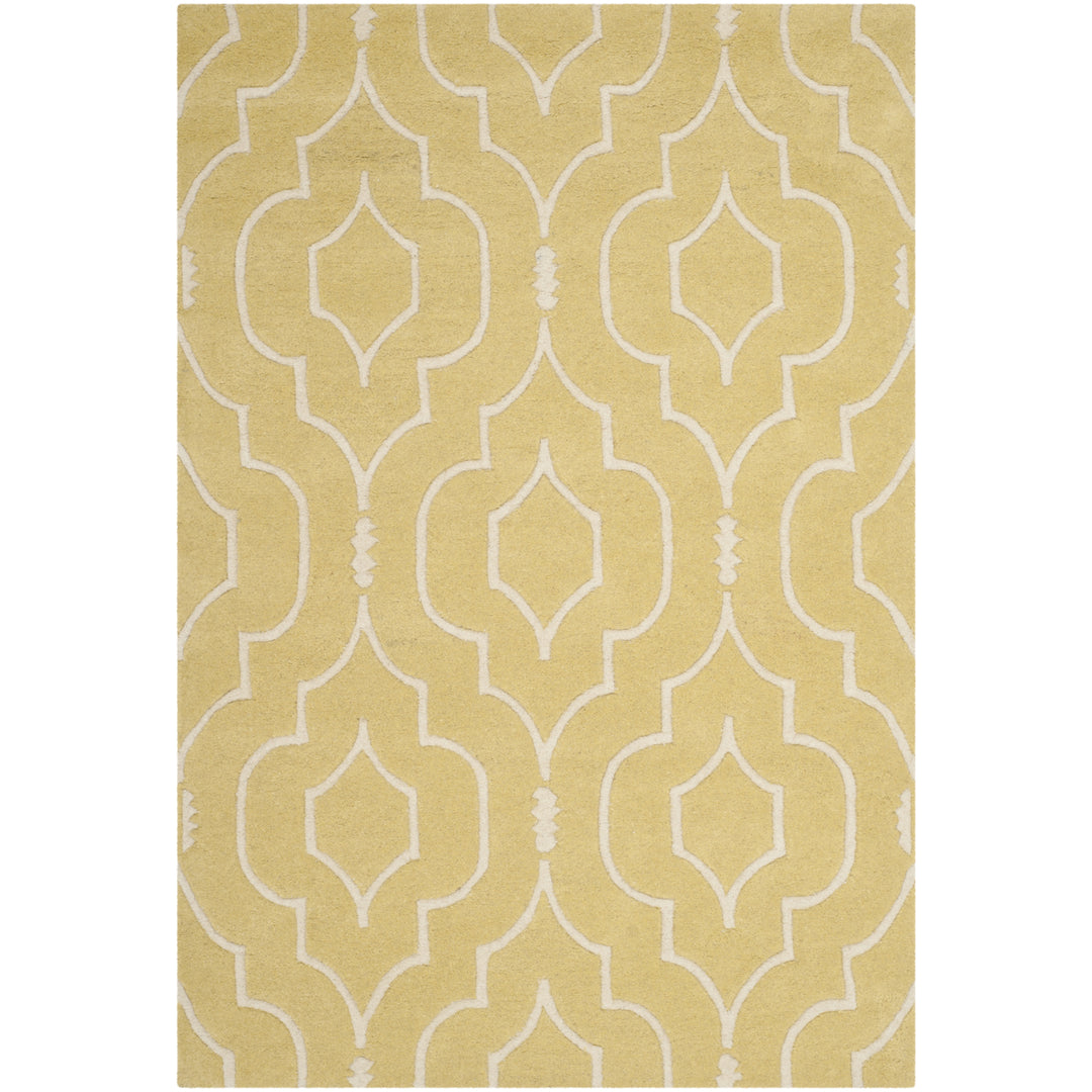 SAFAVIEH Chatham CHT736L Handmade Light Gold / Ivory Rug Image 10