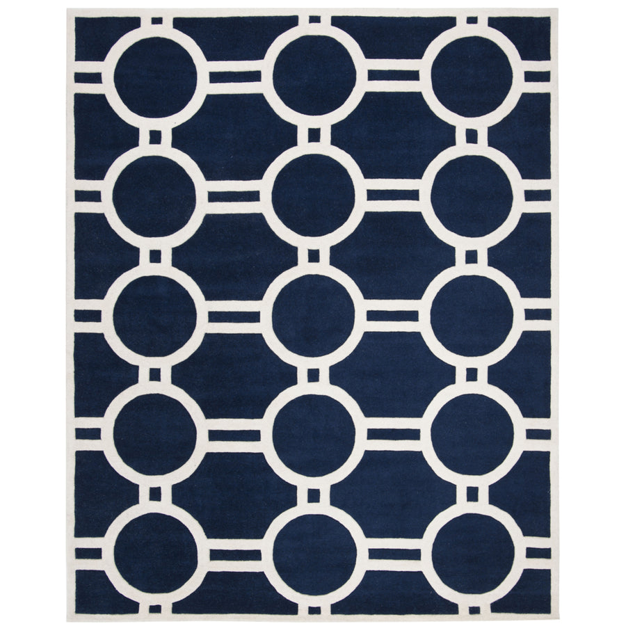 SAFAVIEH Chatham CHT739C Handmade Dark Blue / Ivory Rug Image 1