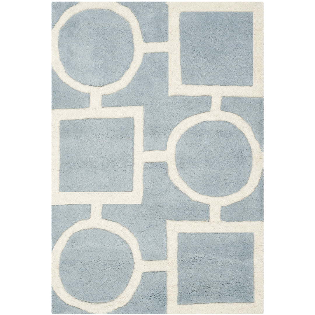 SAFAVIEH Chatham CHT737B Handmade Blue / Ivory Rug Image 10