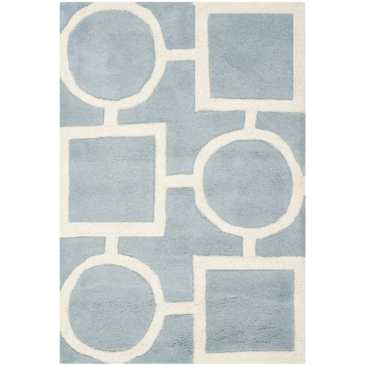 SAFAVIEH Chatham CHT737B Handmade Blue / Ivory Rug Image 10