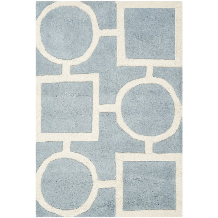 SAFAVIEH Chatham CHT737B Handmade Blue / Ivory Rug Image 1