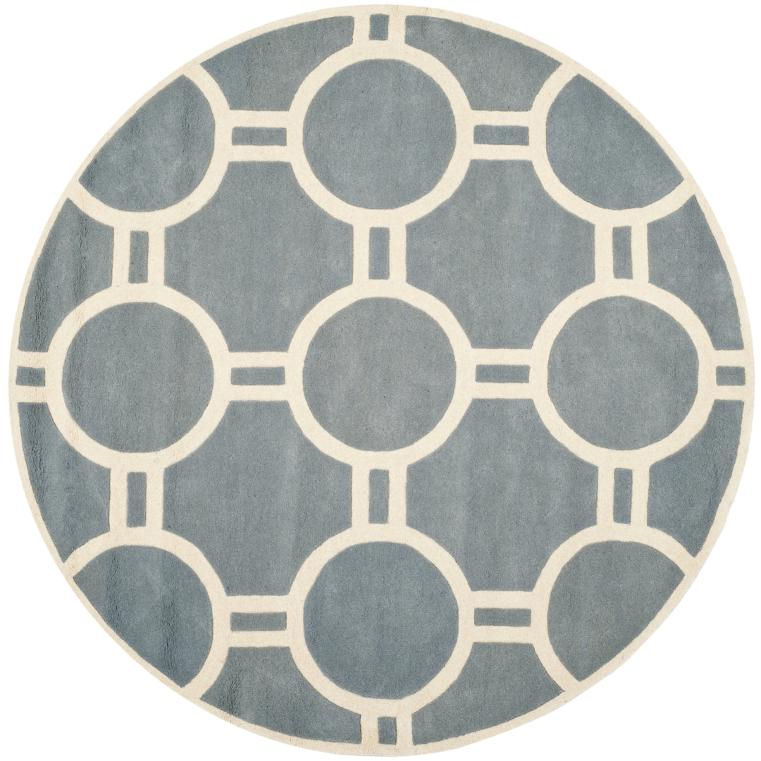 SAFAVIEH Chatham CHT739B Handmade Blue / Ivory Rug Image 3